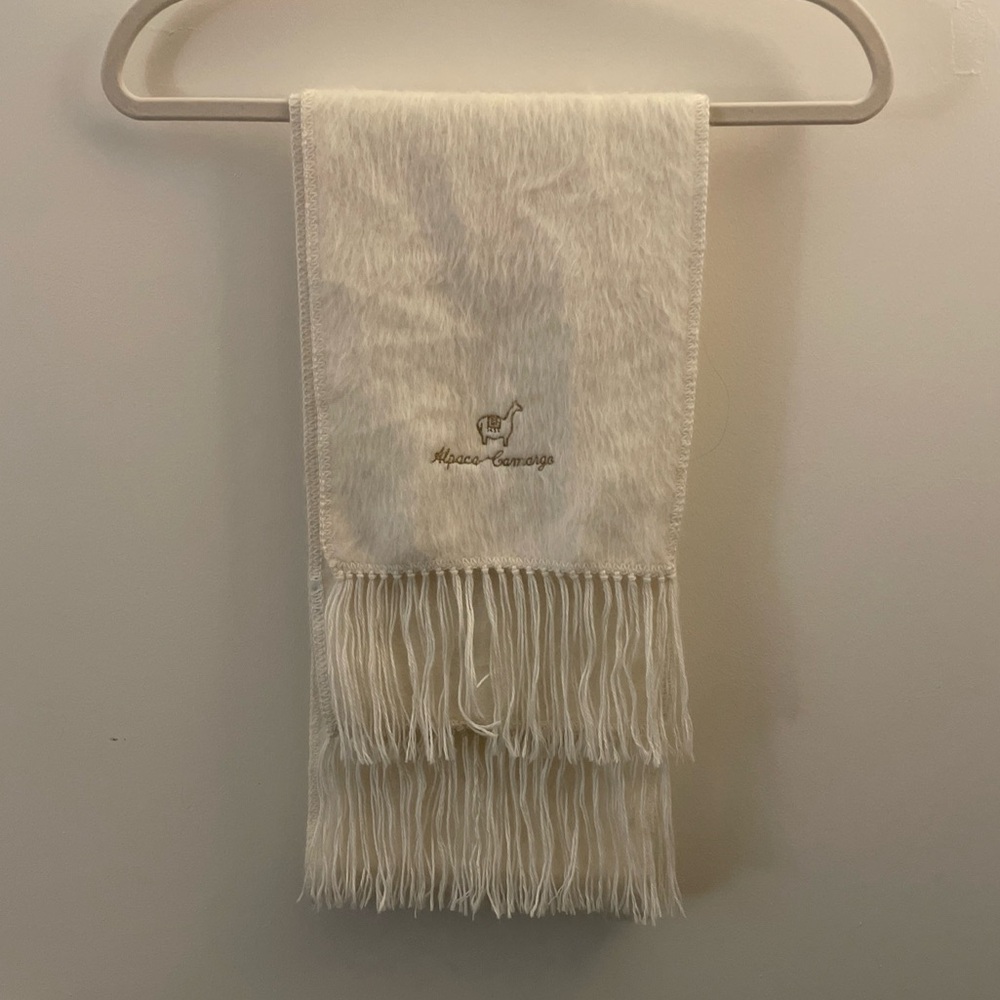 Elegant Cream Fringed Throw by Alpaca Camargo